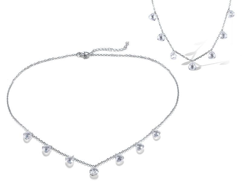 白色鋯石925銀項鍊