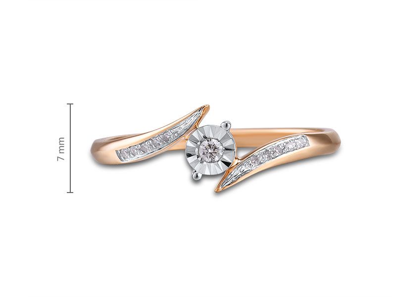 鑽石14K玫瑰金鈦金屬戒指