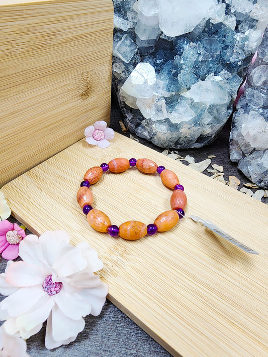 粉紅東陵切手鍊