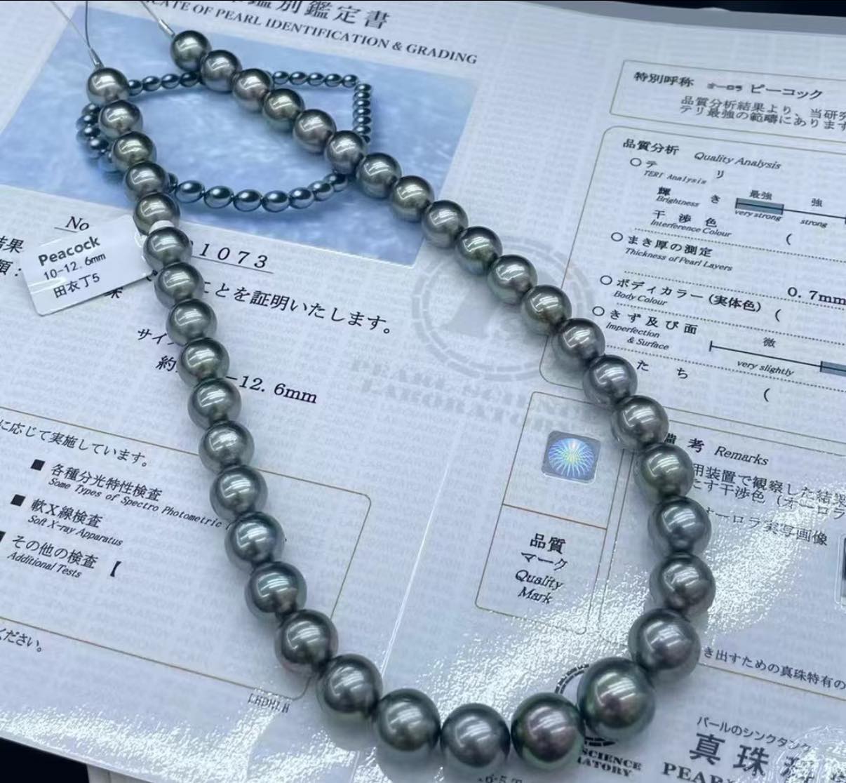 大溪地珠串配18K扣