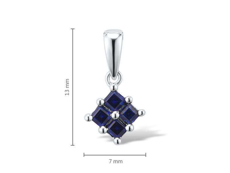 藍寶石14K白金吊墜
