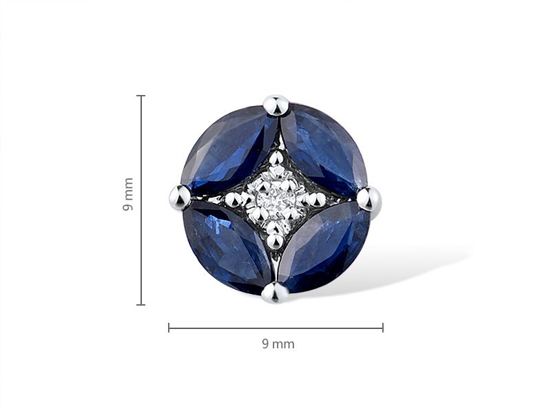 藍寶石14K白金吊墜